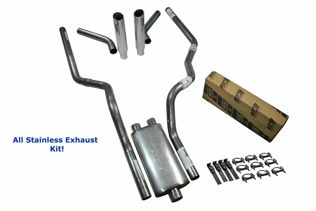 Dual Exhaust System for Chevy GMC 1500 (2007–2014) - Stainless Steel, Rolled Tip