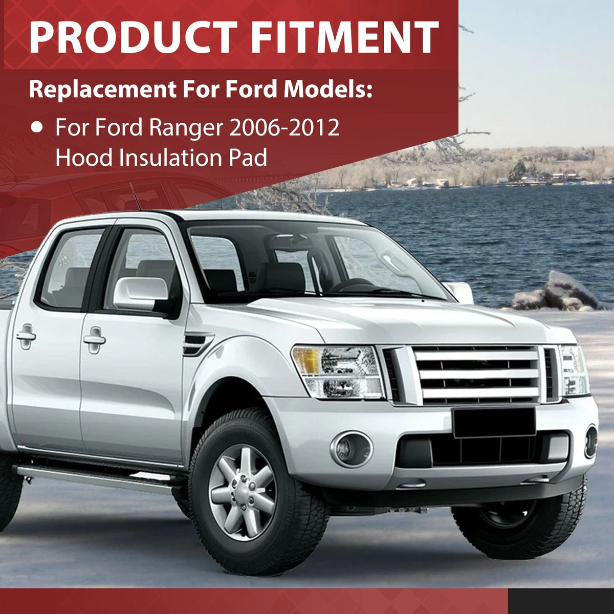 Insulation Pad for Hood with Clips - Ford Ranger 2006-2012