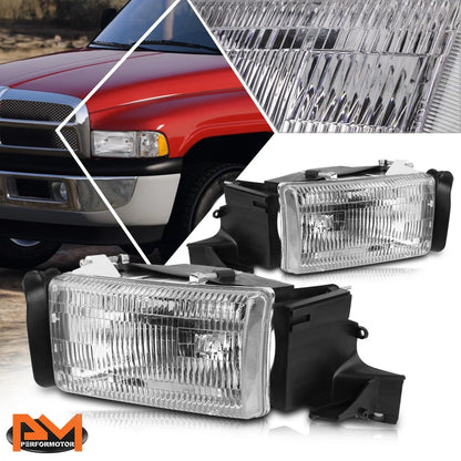 Replacement Headlight for 1994–2002 Dodge Ram 1500-3500, Chrome Housing