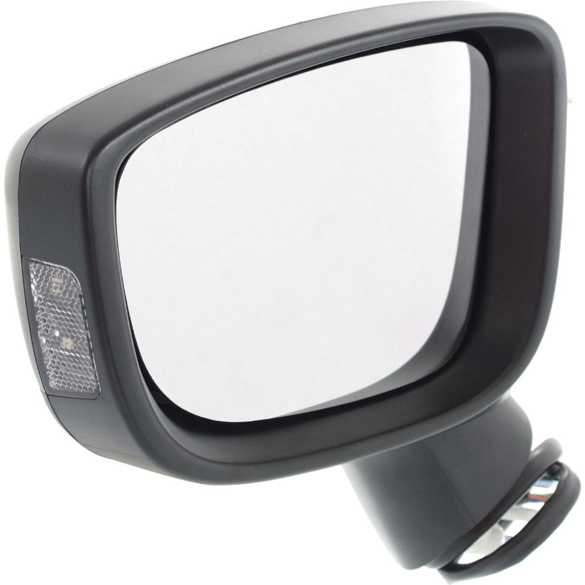 Black Smooth Power Heated Turn Signal Mirror LH for Mazda 3