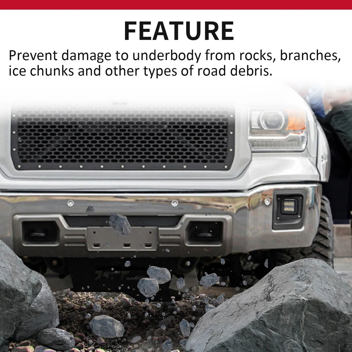 Lower Front Bumper Valance Panel Skid Plate for 2014-2015 GMC Sierra 1500