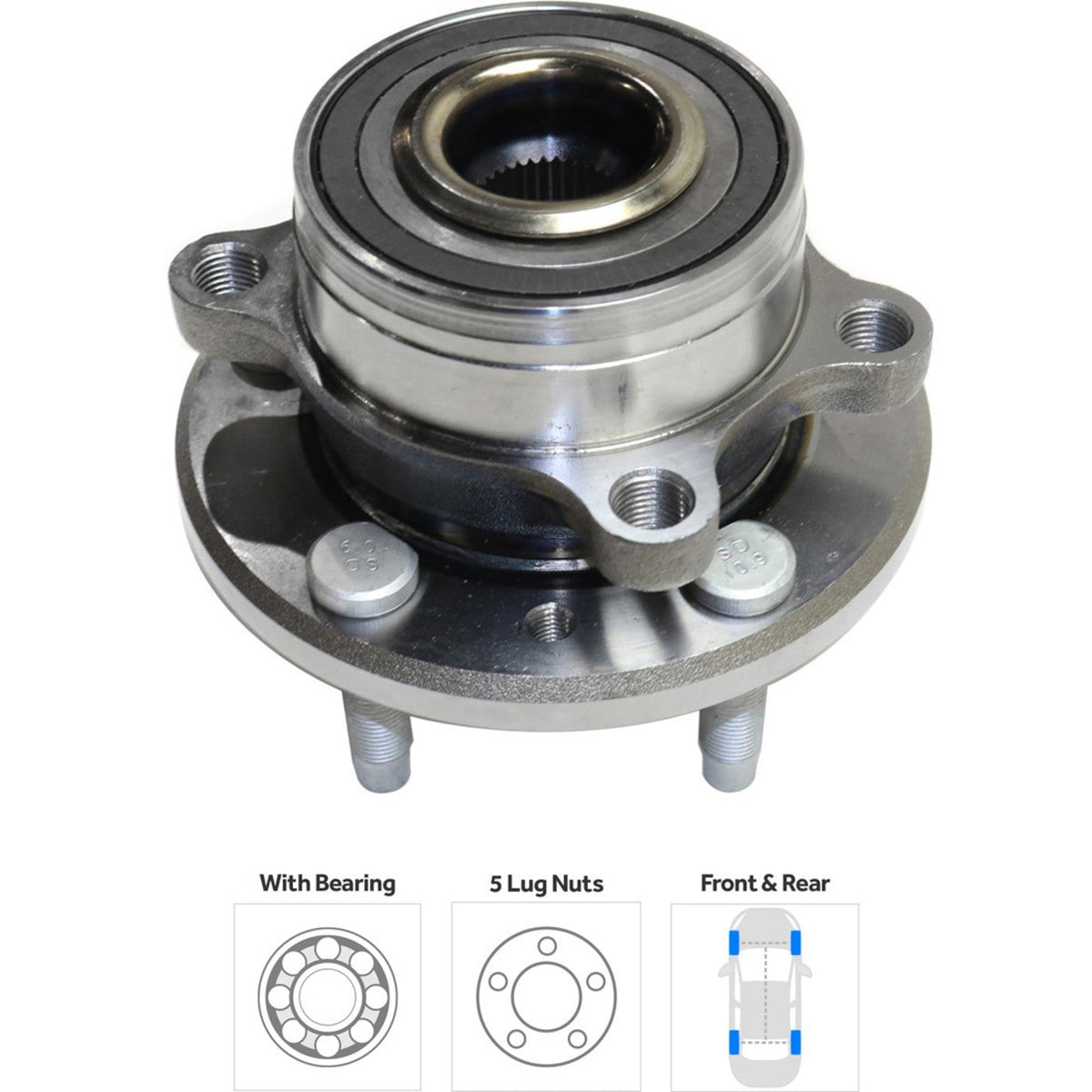 Wheel Hubs for Ford Explorer (2011–2020) Front & Rear 5 Lug with Bearing