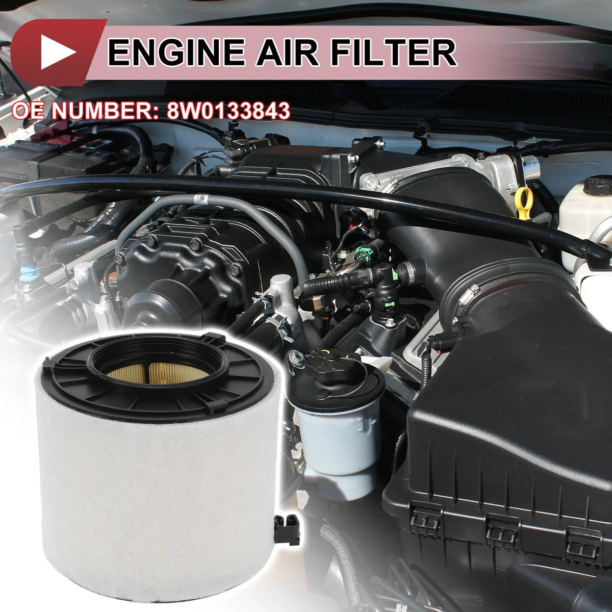 Car Engine Air Filter No. 8W0133843 for Audi SQ5 3.0L (2018–2024)