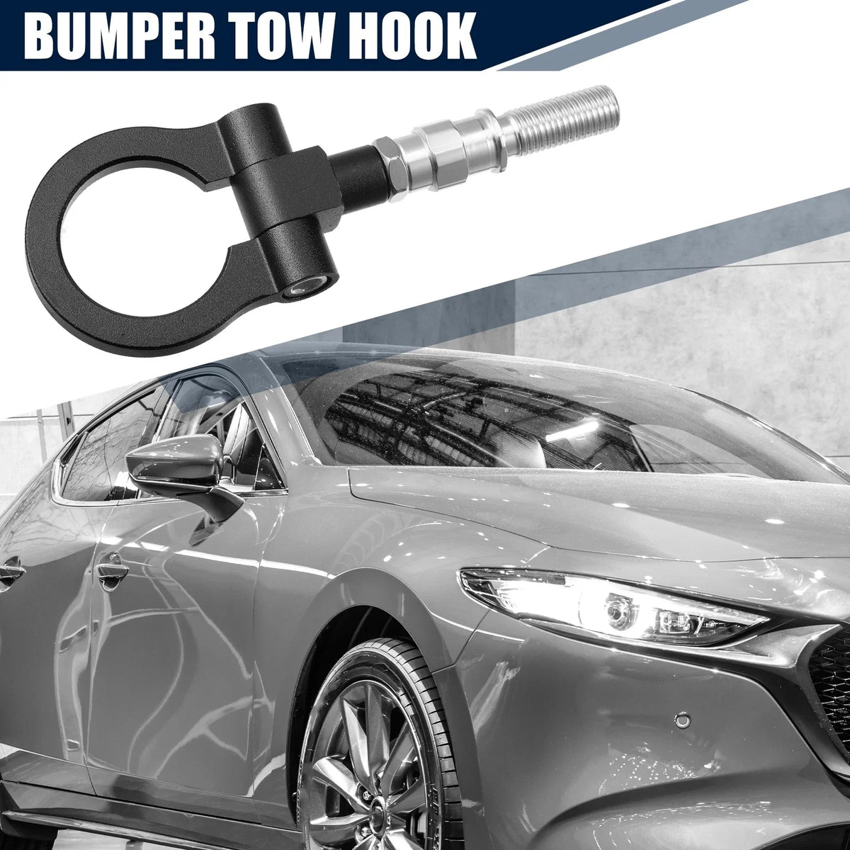 Tow Hook Screw for Mazda 3 (2004–2009) - Black Round Front Rear Bumper Ring