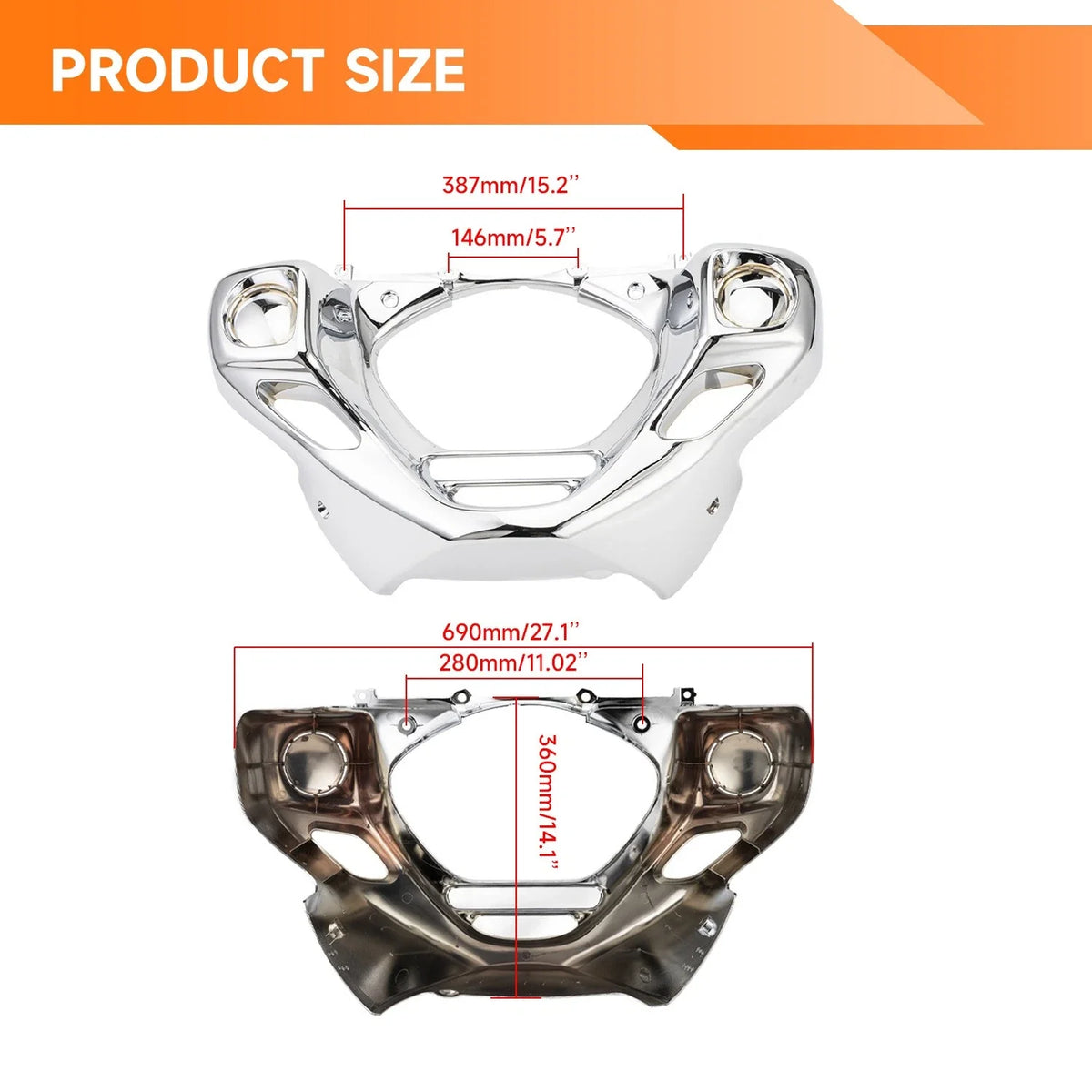 Chrome Engine Front Cowl Cover for Goldwing GL1800 2001-2011
