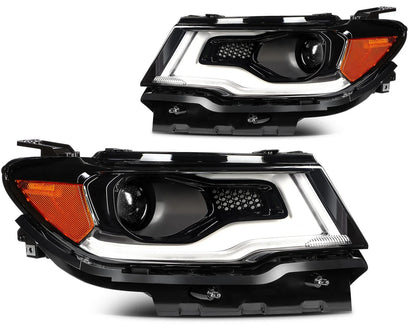 HID/Xenon LED DRL Projector Headlight Assembly for Jeep Compass 2017-2021