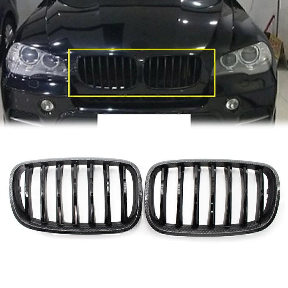 Carbon Style Grille - Gloss Black for X5 X6 E70 E71 (2008-2013)