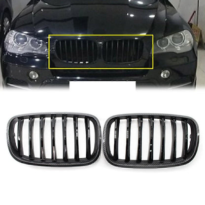 Carbon Style Grille - Gloss Black for X5 X6 E70 E71 (2008-2013)