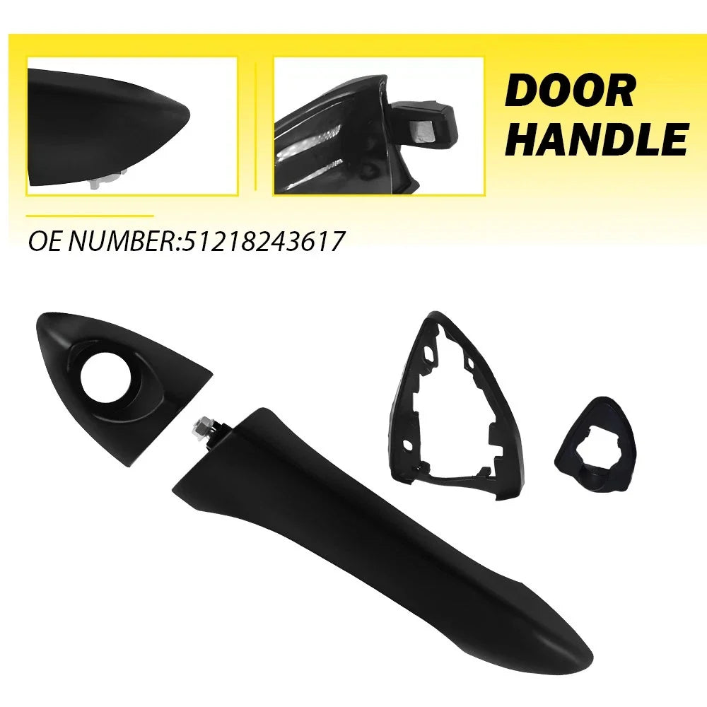 Front Left Exterior Door Handle Black for BMW X5 (2000–2006)
