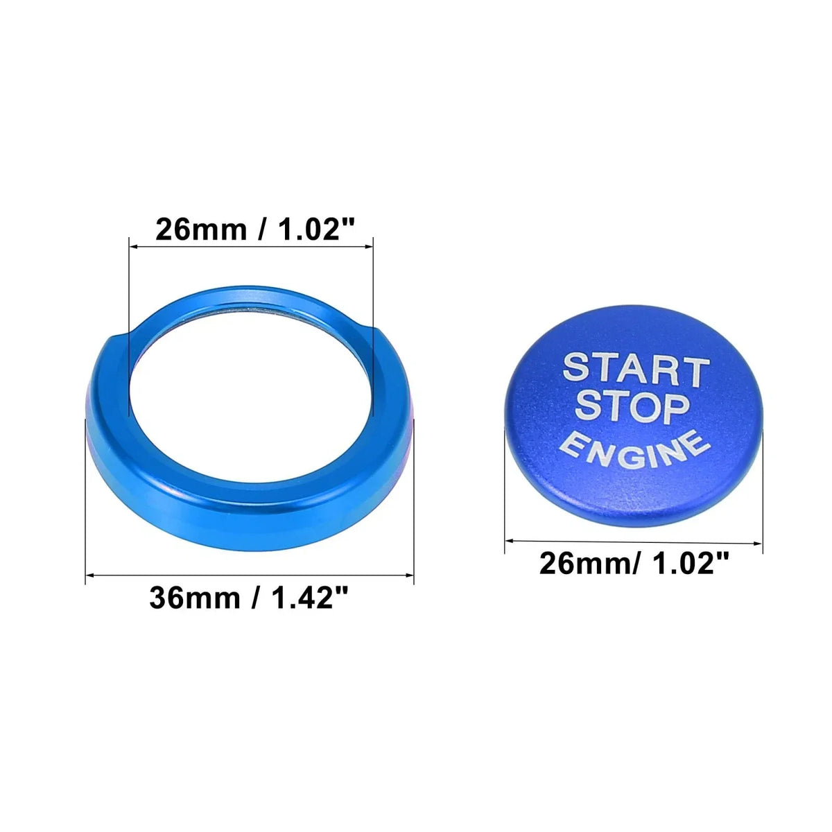Start-Stop Button Cap and Ring Kit for 1/2/3/4 Series X1 X2 Blue