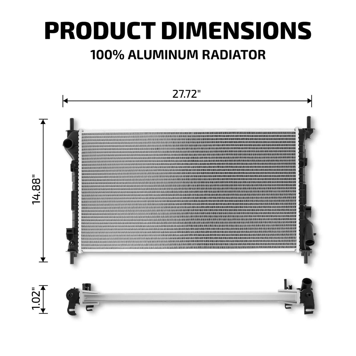 Radiator 1 Row Aluminum for Ford Transit Connect 2010-2013