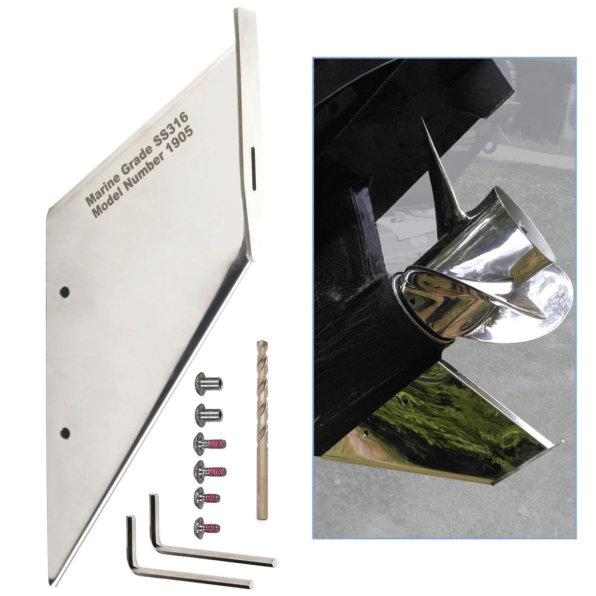 SkegGuard Skeg Protector with Drain Hole for Mercury Mariner