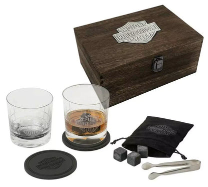 Whiskey Glass Set Featuring Bar & Shield Logo for Harley-Davidson