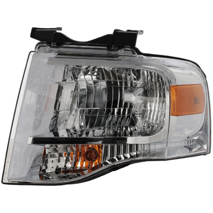 Driver Side Headlight for Ford Expedition (2007–2014) Halogen, Chrome