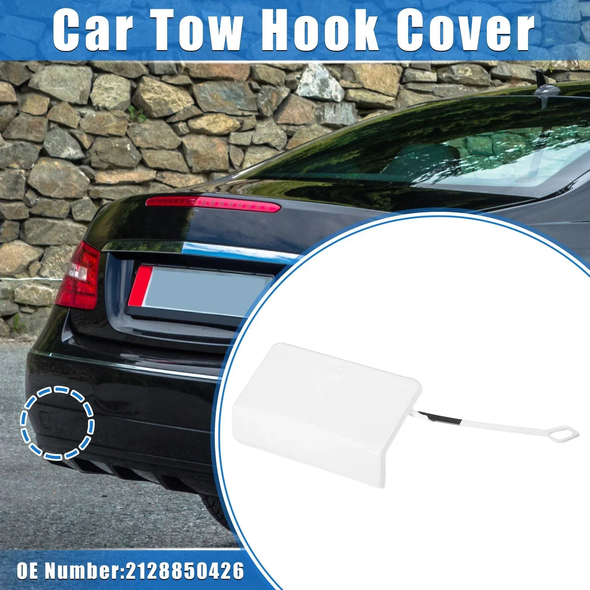 Tow Hook Eye Hole Cover - White for E-Class Mercedes-Benz 2017-2023