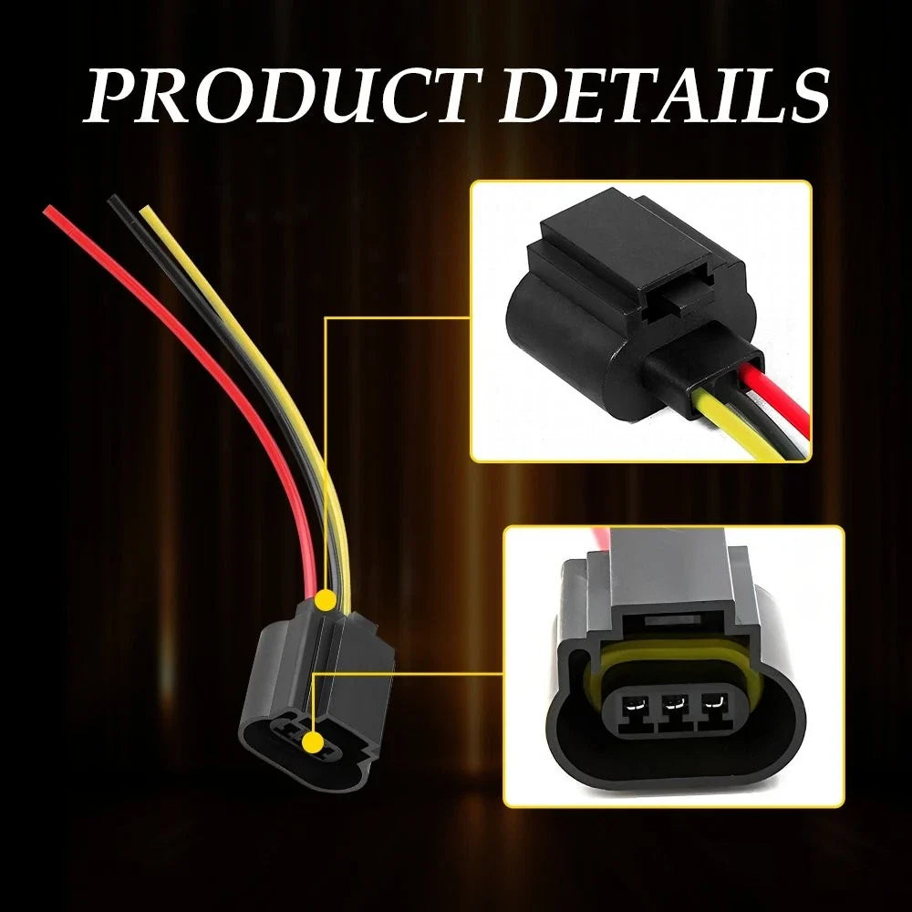 2X Universal H13 9008 H13LL Socket Adapter Wiring Harness