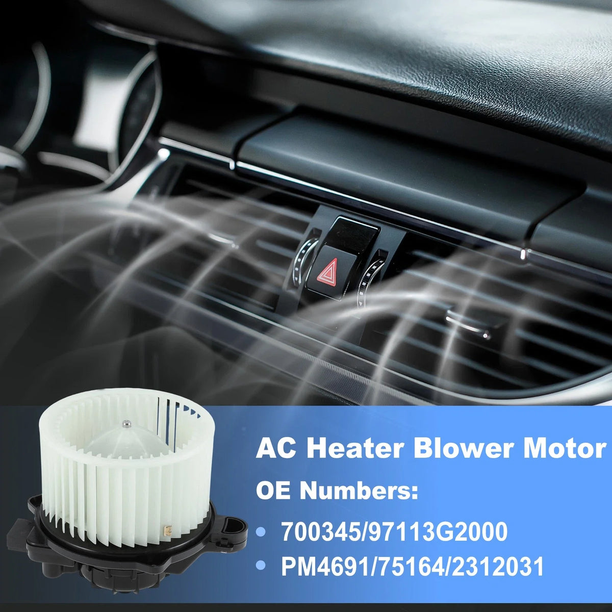 HVAC Heater Blower Motor Fan for Kia Niro, Hyundai Ioniq (2017–2019) 700345