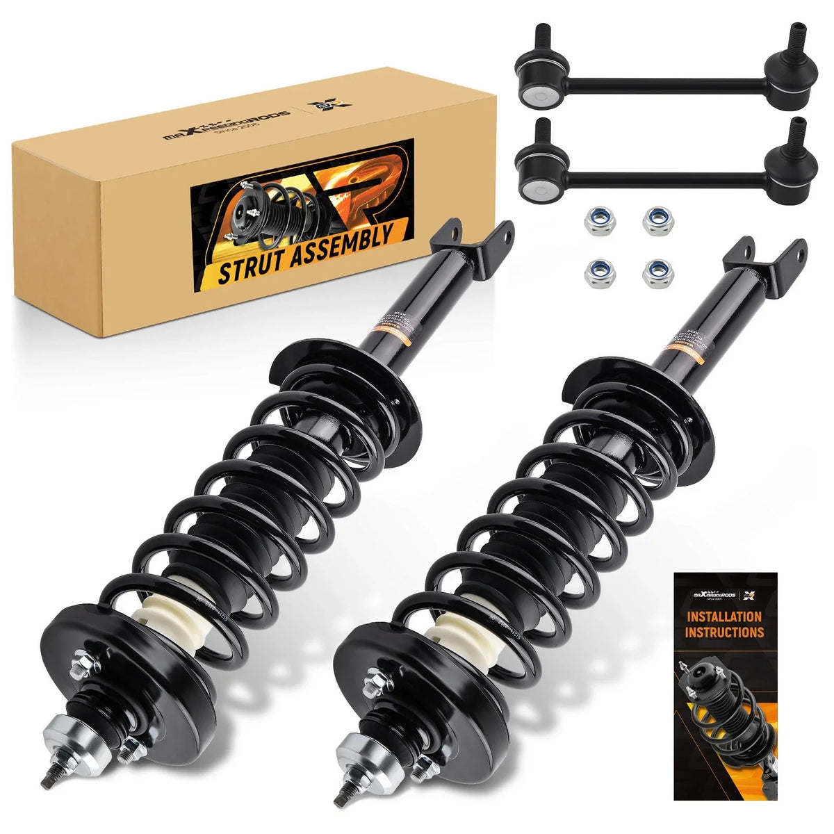 Set of 4 Rear Complete Strut Spring & Sway Bar Links for Honda Accord (2013–2017)