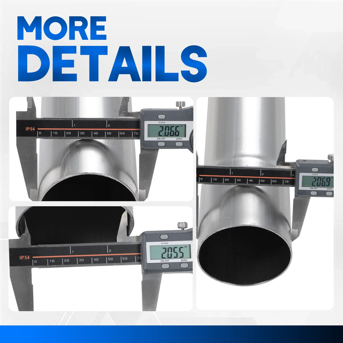 2" OD Exhaust Pipe, Mild Steel, 47" Length for Custom DIY Projects
