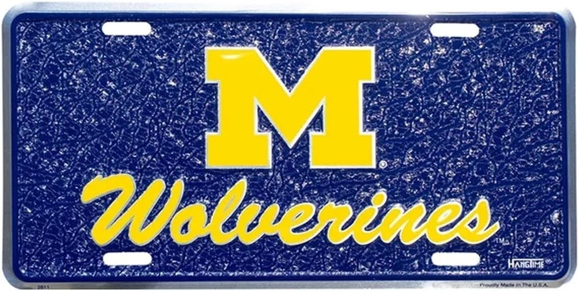Mosaic License Plate for Michigan Wolverines (NCAA)