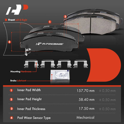 8-Piece Ceramic Brake Pads for Honda Ridgeline (2006–2011) & Acura TL