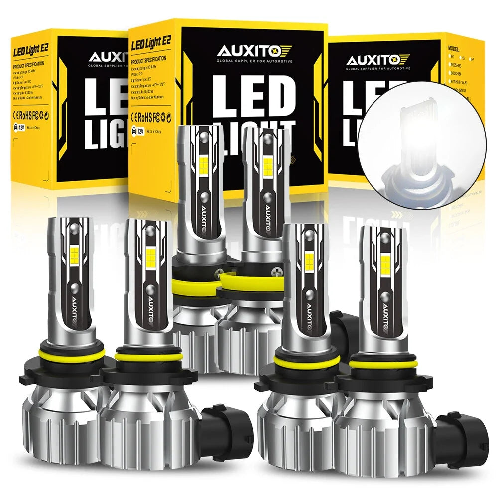 Set of 2 AUXITO 9005 9006 H11 LED Headlight Combo Kit 90000LM for Vehicles
