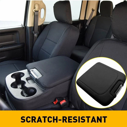 Armrest Console Lid Cover for Dodge Ram 2013-2018 in Black Leather