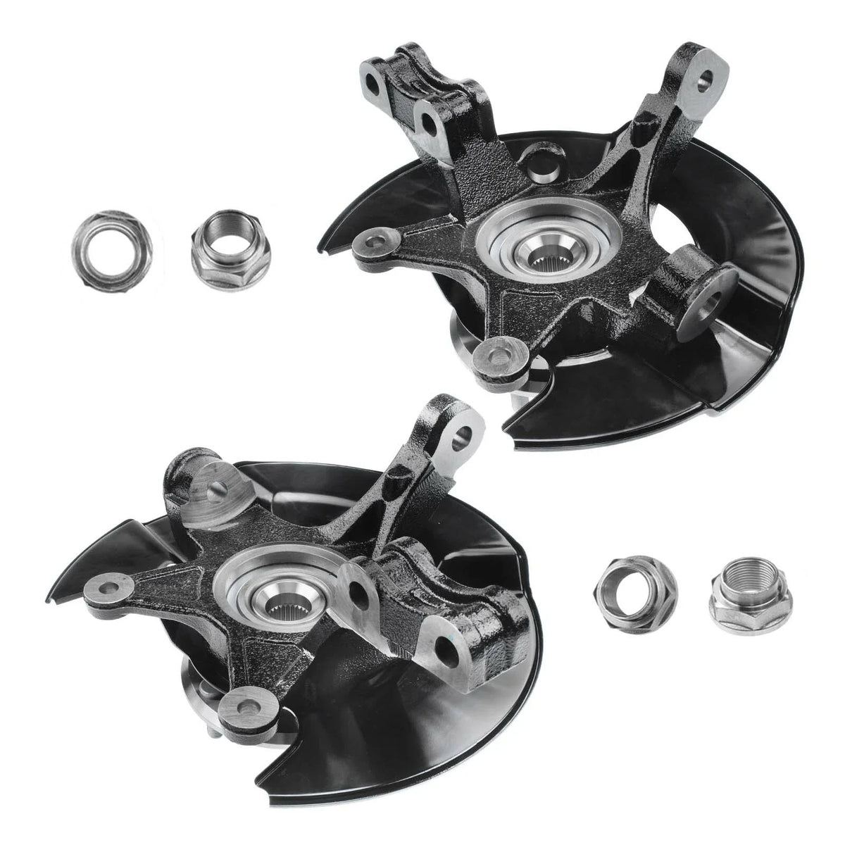 Pair of Front Hub Bearings & Steering Knuckles for Honda Pilot 2003-2004