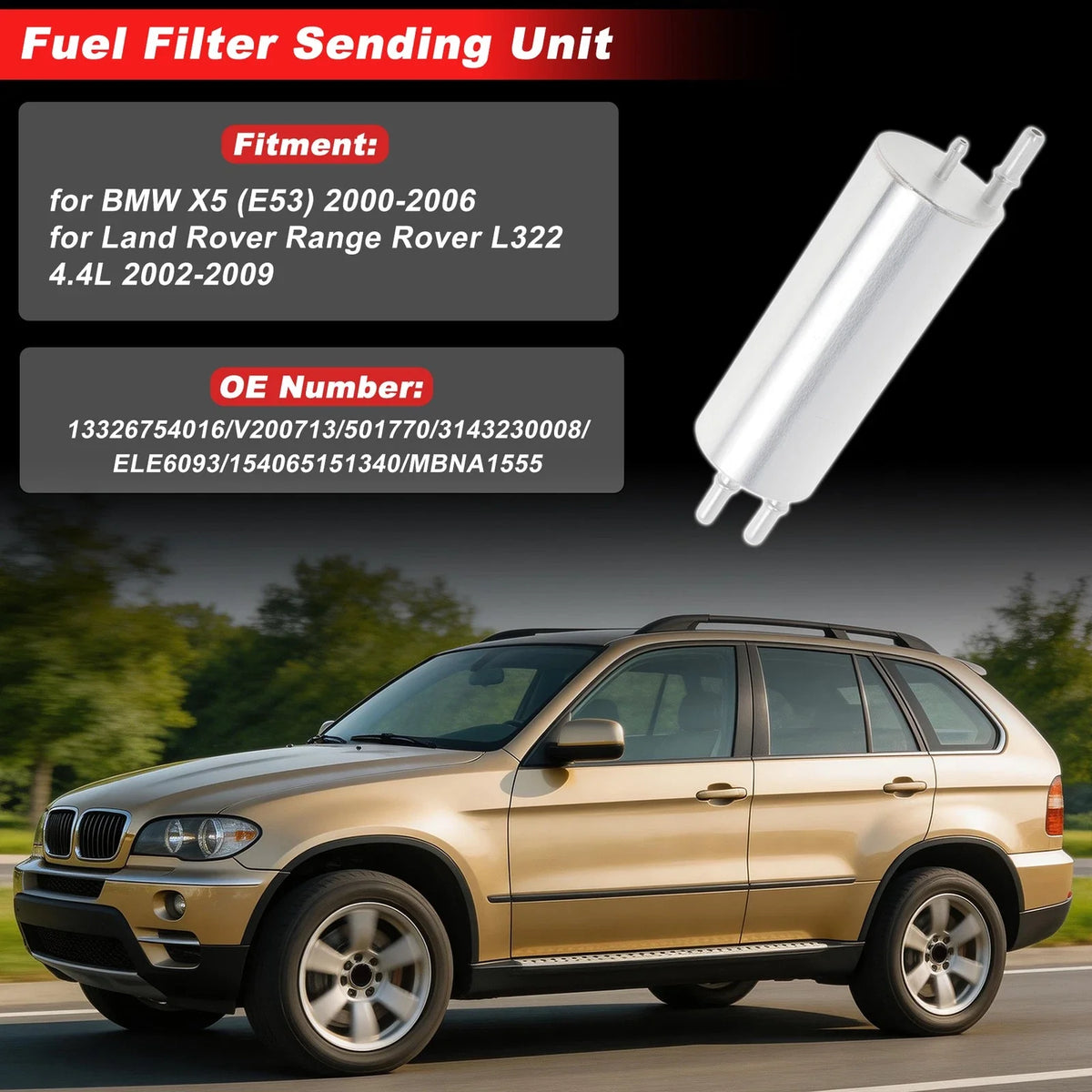 Fuel Filter Assembly for BMW X5 (E53) (2000–2006) No. 13326754016/V200713