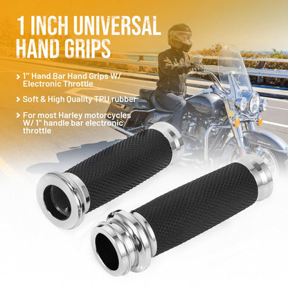 Set of 2 Motorcycle Hand Grips for Harley Yamaha Honda Kawasaki 25mm 1''