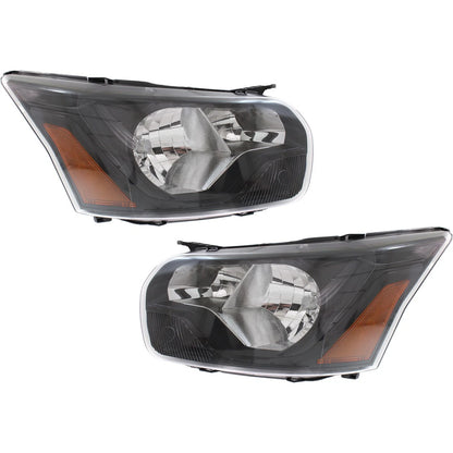 Set of 2 Headlights for Ford Transit-250 (2015–2016) Halogen Black