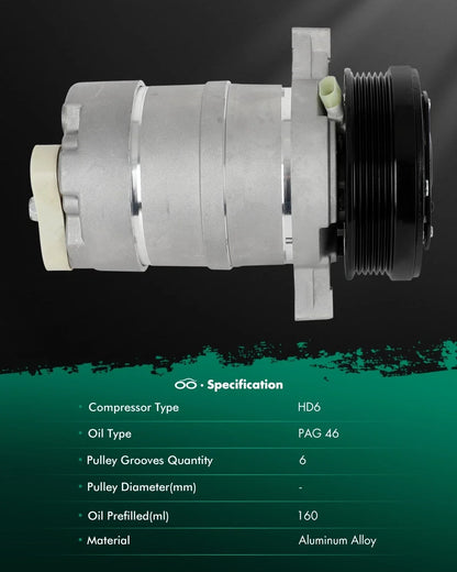 AC Compressor with Clutch & Pulley for Cadillac DeVille (1994-1995)