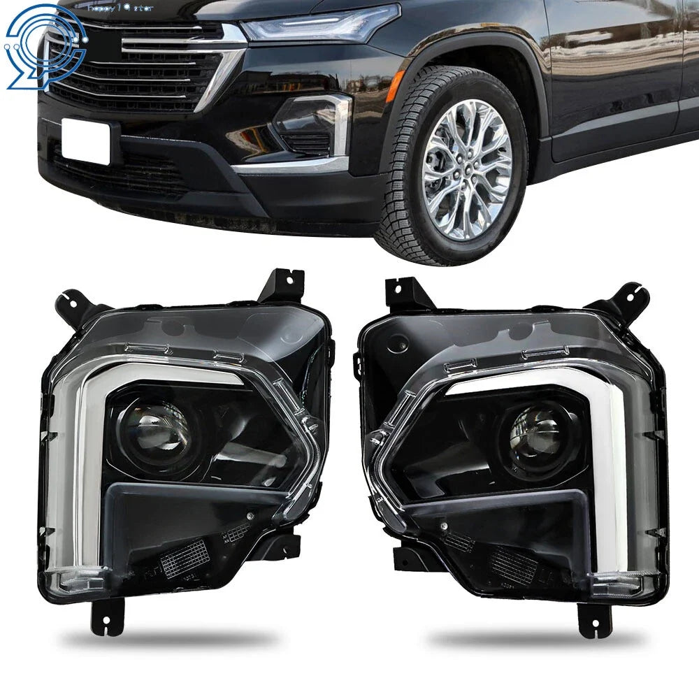 Pair Headlights for Chevy Traverse (2022–2023) Projector Clear Lens