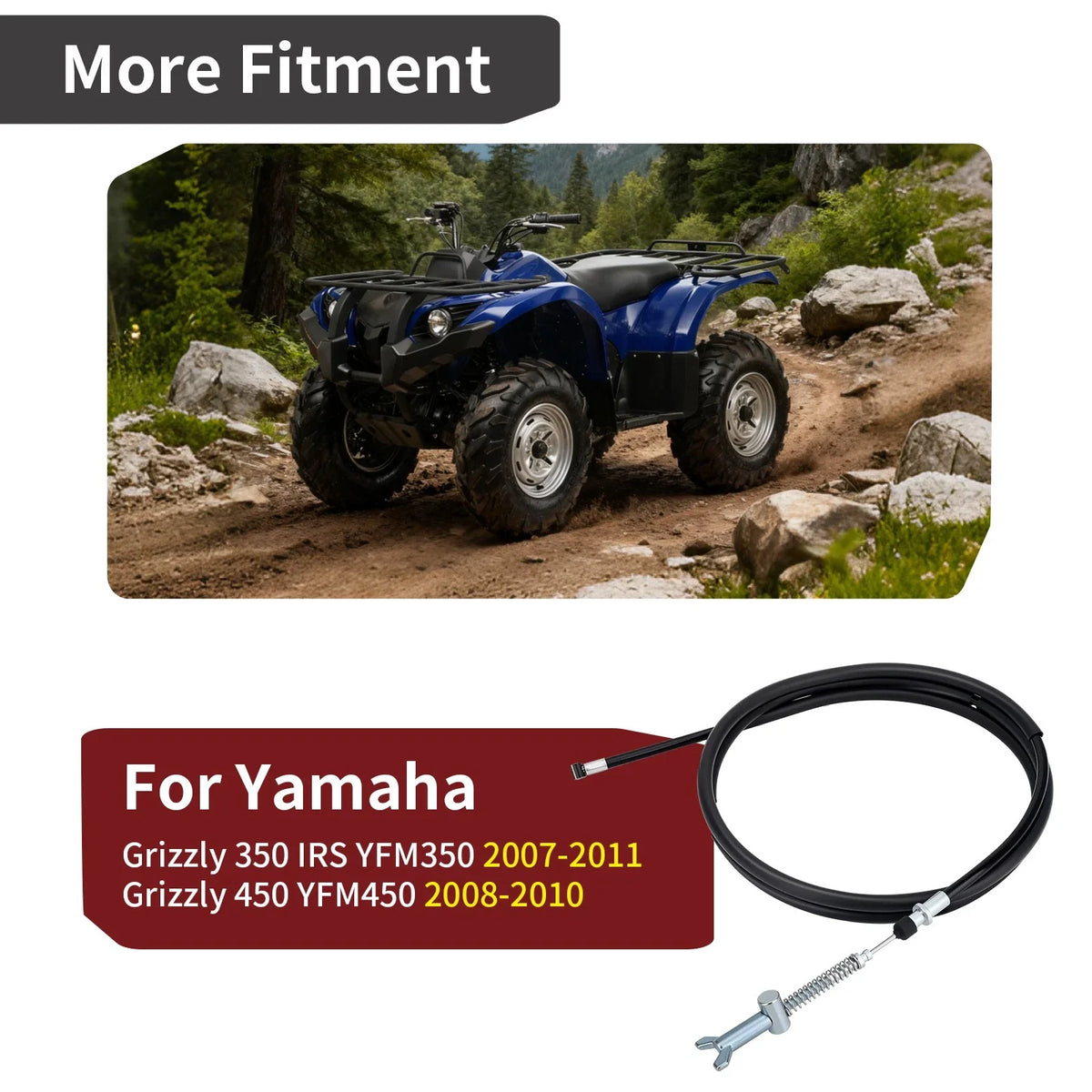 Rear Hand Park Brake Cable 4S2-F6341-00-00 for Yamaha Grizzly 350 450