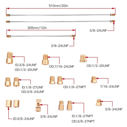 Brake Line & Fittings Install Assembly Kit for Front Line Lock (2010–2023)