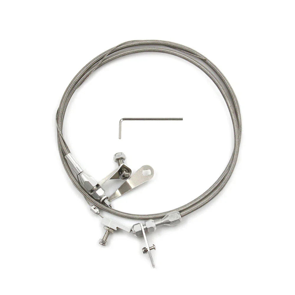 Braided Kick Down Cable - Stainless Steel for Ford C6 Transmission 1966-1996