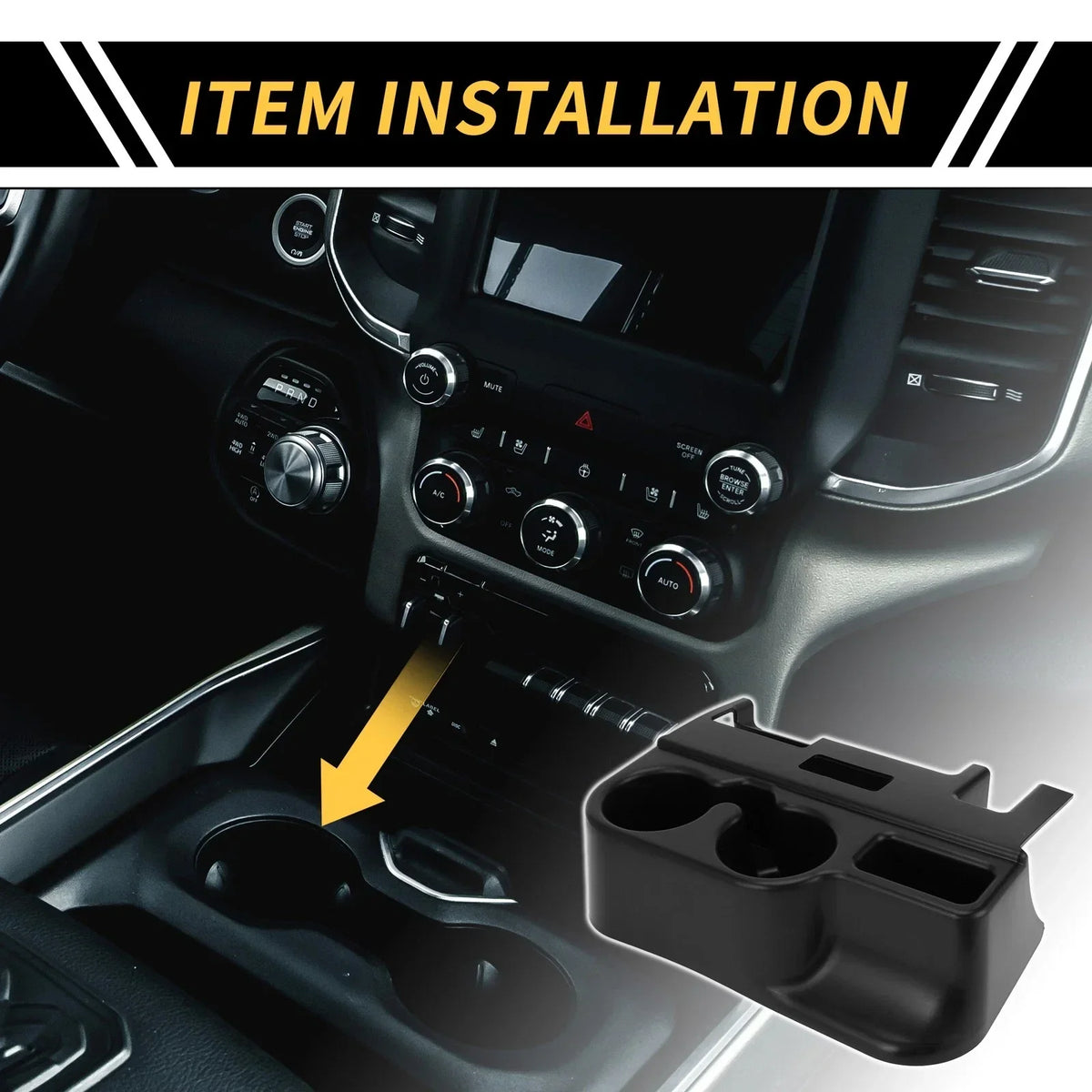 Center Console Cup Holder for 1500 2500 3500 Dodge Ram (2019–2023)