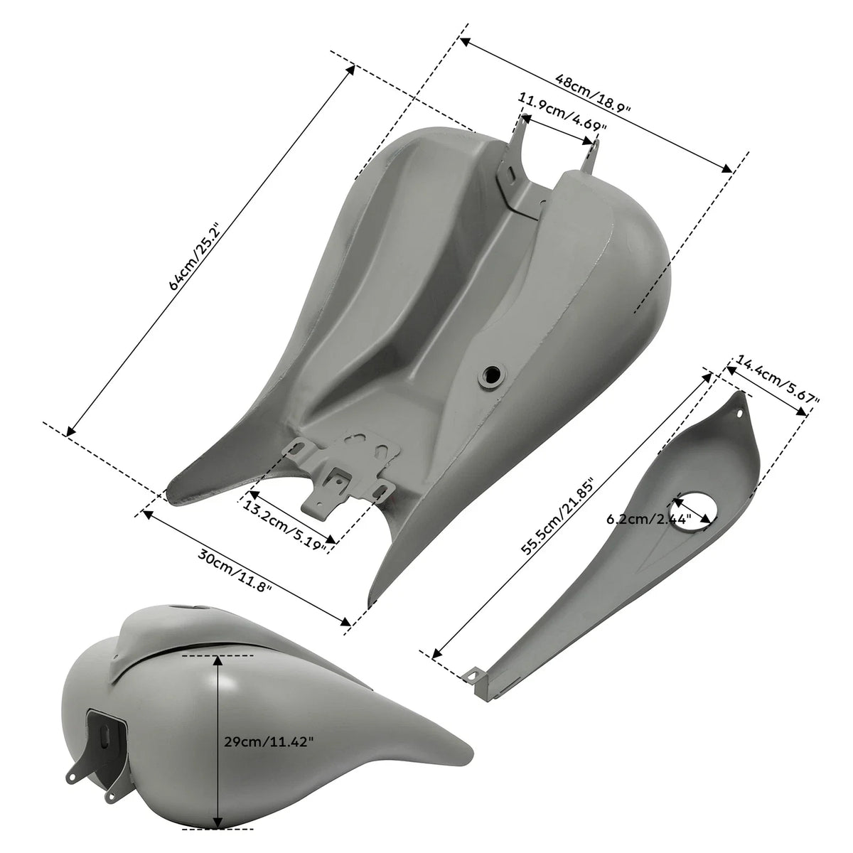 Stretched 6.6 Gallon Gas Fuel Tank for Harley Electra Glide (2008–2023)