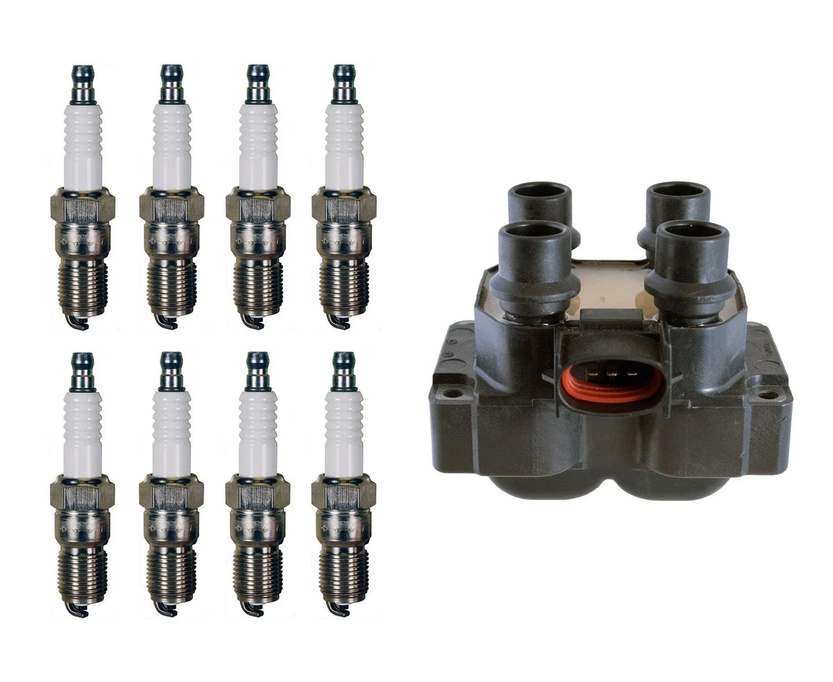 Denso Ignition Coil & 8 U-Groove Spark Plugs Kit for Ford 2.3L L4