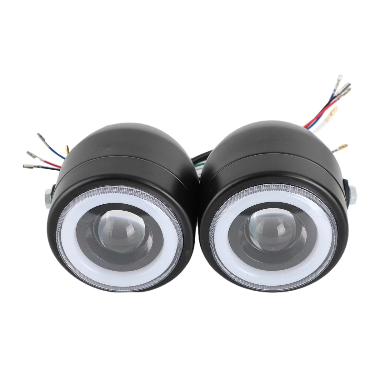 Twin Headlight Assembly in Black for Universal Motorcycle
