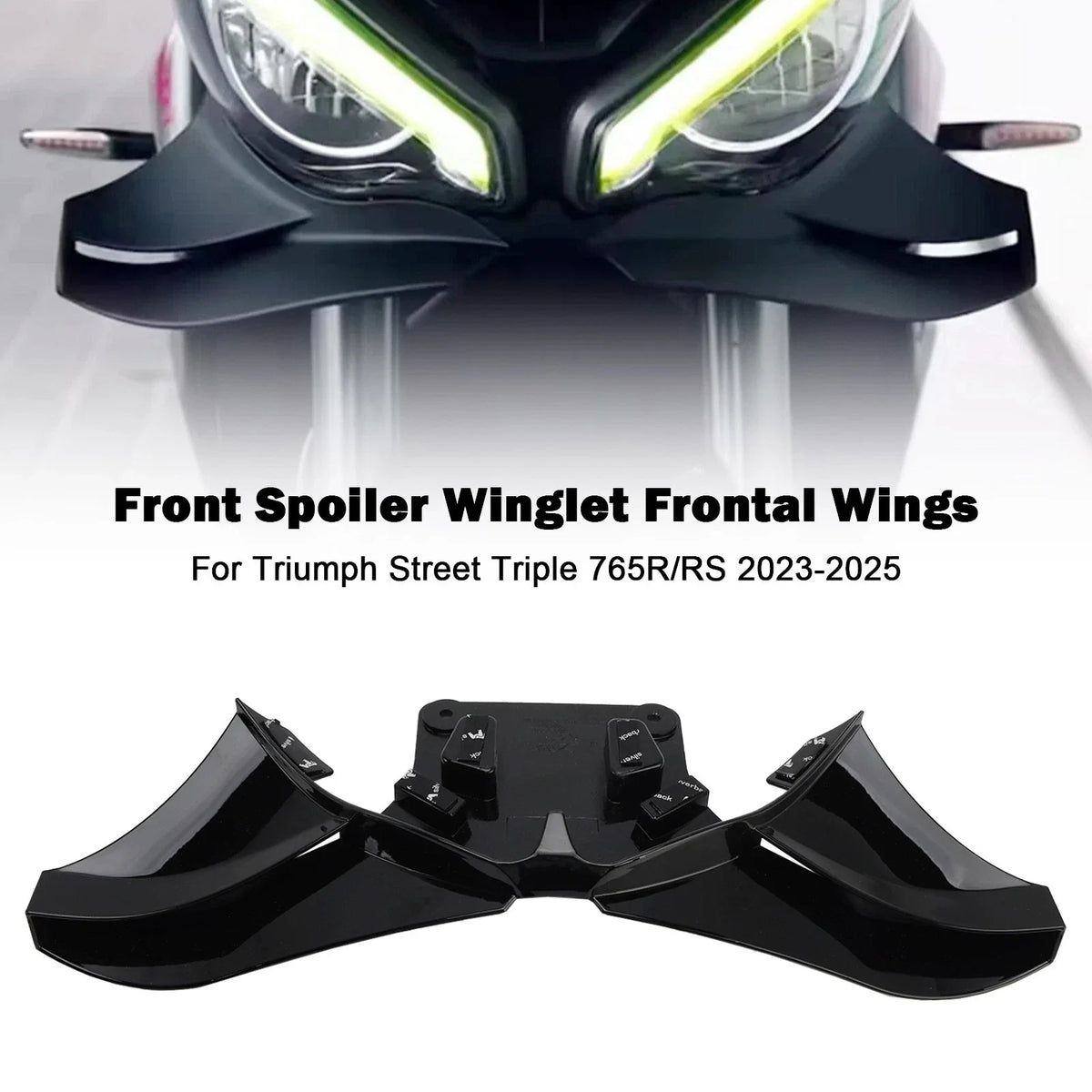 Front Spoiler Winglet for Triumph Street Triple 765R/RS (2023–2025) Black