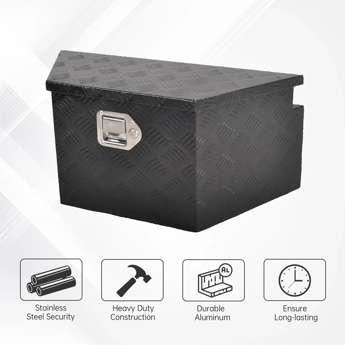 Tool Box for Pickup Truck - 33"x18.9"x18", Black Aluminum