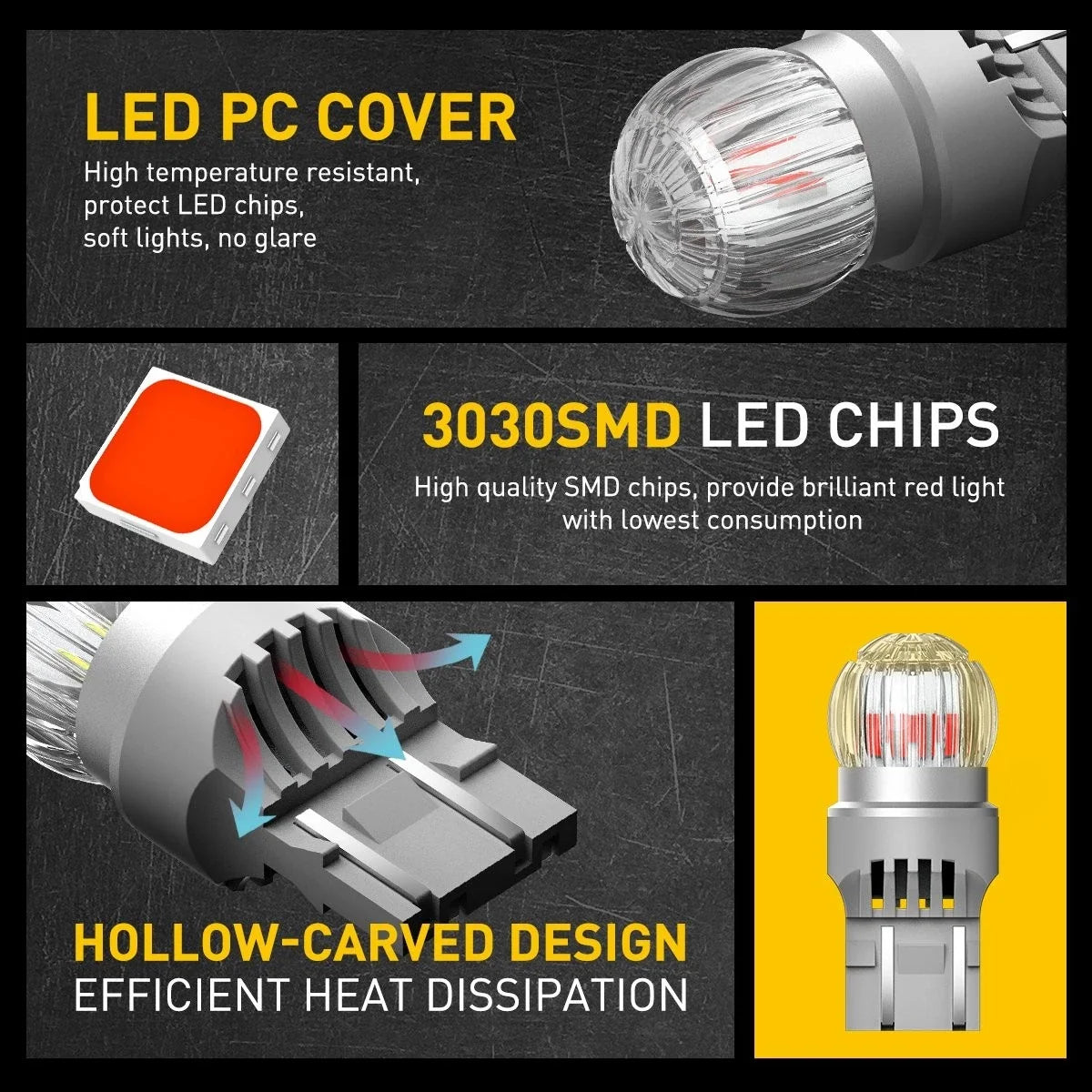 Backup Reverse Light Bulbs Set of 3 for 7443 7440 7441