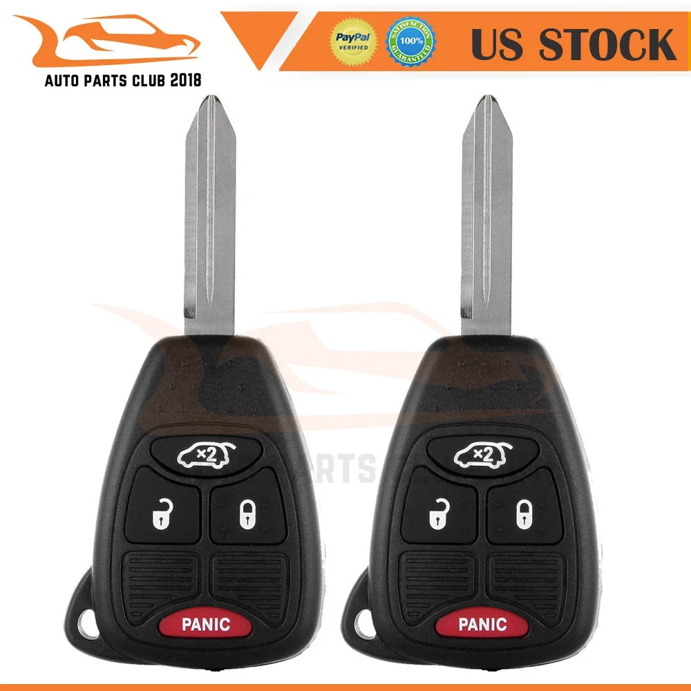2X Keyless Key Fob Remote Case Shell for Chrysler 200 Jeep Liberty (2011–2013)