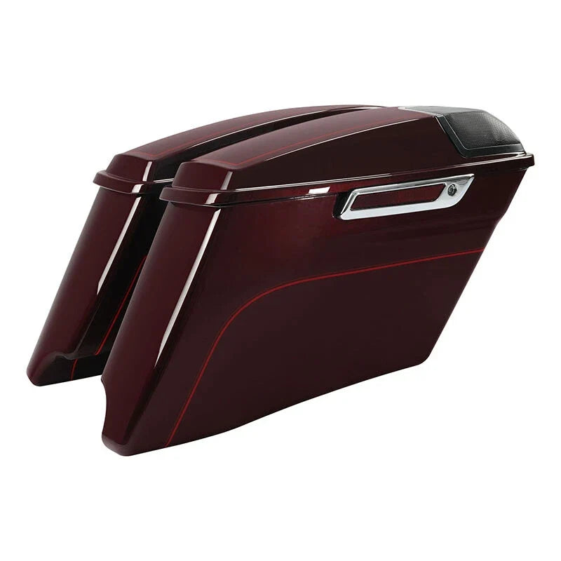 4" Saddlebags in Mysterious Red Sunglo for Harley Street Glide 2014–Present