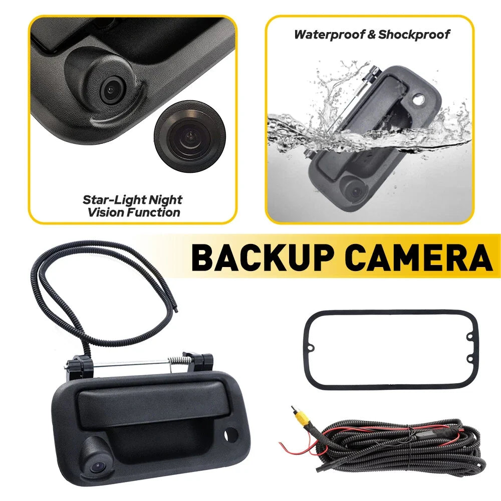 Textured Tailgate Handle with Backup Camera for Ford