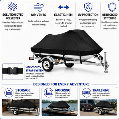 PWC Jet Ski Cover for Sea Doo Spark 3 Up (2014–2022) Black