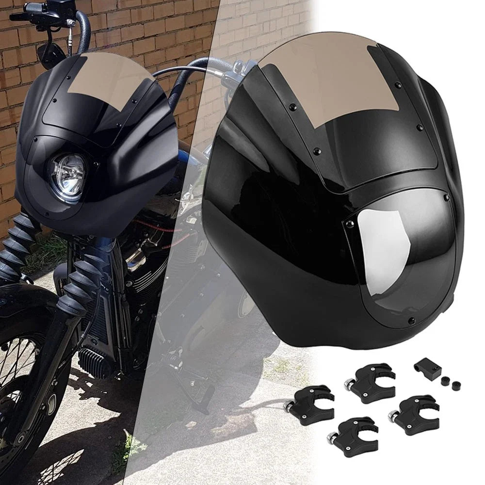 Front Headlight Fairing Smoke Windshield for Harley StreetBob FXBB (2018–2025)