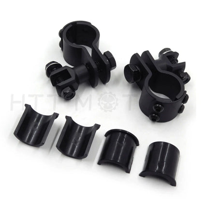 Foot Peg Mounts Black Pair for Harley (1 1/4" Engine Guard)