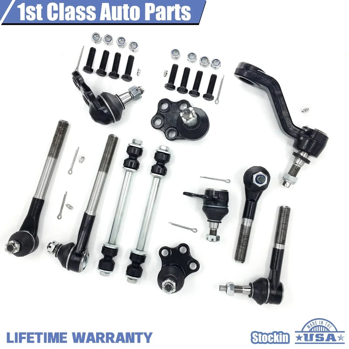 11pc Front Suspension Ball Joint Tie Rod End Kit for Dodge Ram 1500 (2000–2001)
